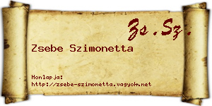 Zsebe Szimonetta névjegykártya